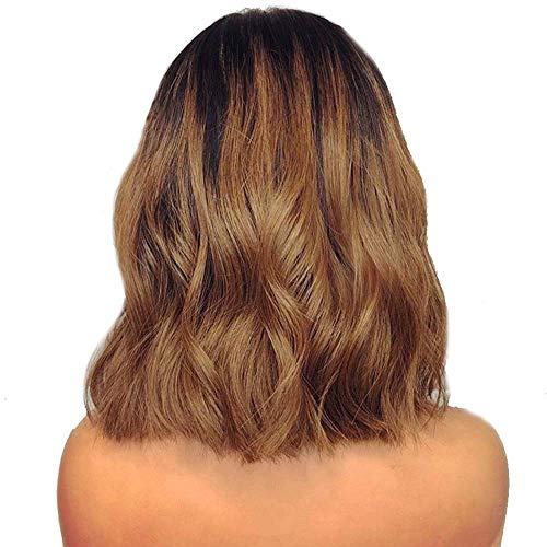 Perruque tissée à la main pour dames coupe brune courte 14 pouces