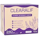 CLEARALIF Laundry Detergent Sheets 120 Sheets (Up to 240 Loads), Lavender - Great For Apartments, Dorms,Eco Friendly