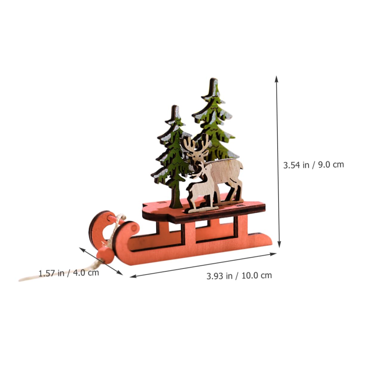 Cabilock 3 Set Slitta Natalizia in Legno Figurine Scena Ornamenti Natalizi Decorazioni Di Halloween Appeso All'albero Di Natale Uomo Fiocco Di Neve Arredamento Autunno Bosso 3 Pezzi*3