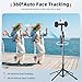 Euoto Auto Face Tracking Selfie Stick Tripod for iPhone with Light 360 Rotation That Follows Your Movement 70.9