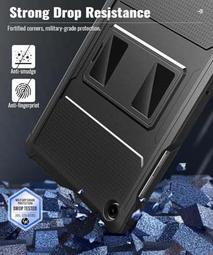 Image of MoKo Shockproof Case Fit Samsung Galaxy Tab A11+ Plus / A9+ 11 Inch, Black | Full Body Rugged Stand Back Cover with Built-in Screen Protector for Galaxy Tab A11+ / A9 Plus Tablet