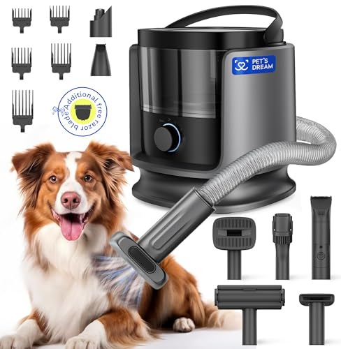 PET'S DREAM Dog Grooming Vacuum Kit, 3.5L Dust Cup, Low Noise, 4 Suction Modes, HEPA Filter, Black,...