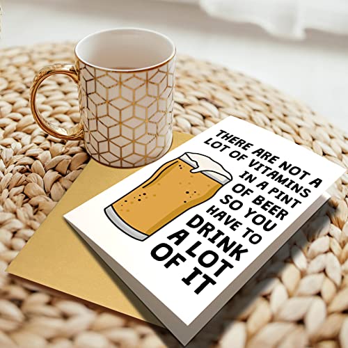 Funny Beer Greeting Card, Birthday Greeting Card For Men Friend Dad Grandpa Uncle, Congratulations Card, Celebration Card, You Have To Drink A Lot Of Beer #TOP5
