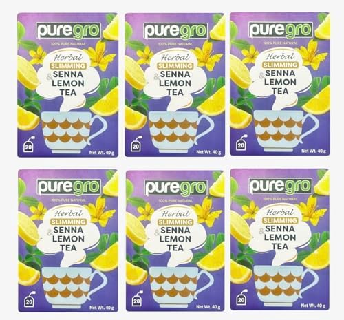Puregro Tea Puregro Herbal Slimming Senna & Lemon Tea 40g (20 Tea Bags)| PACK OF 6 ...