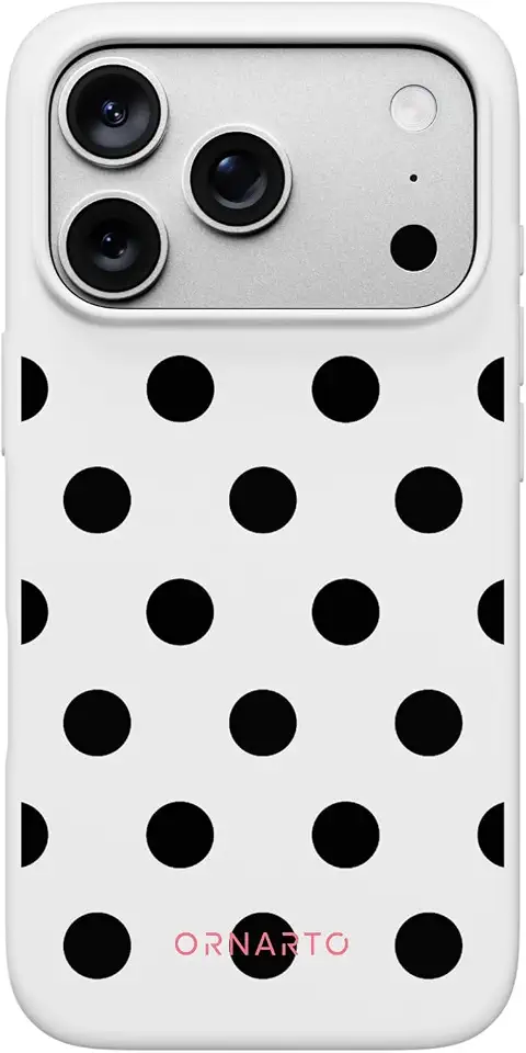 ORNARTO for iPhone 17 Pro Case 6.3", Polka Dot Liquid Silicone Cover