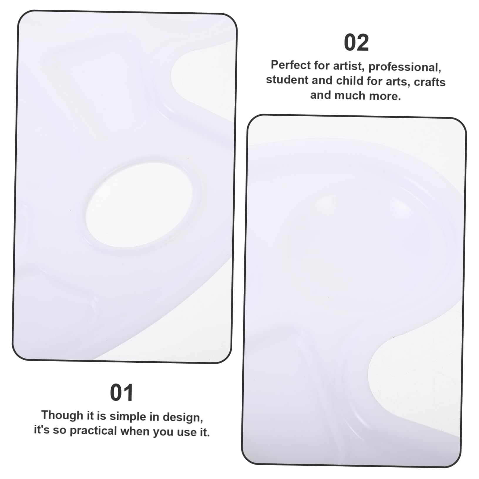 jojofuny 5 Ensembles Palette Plateau Mélange Aquarelle Assiettes Plaques De Peinture Art Bacs À Peinture pour Peinture Acrylique Doublure De Bac À Peinture Plastique Blanche 10 Pièces * 5