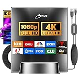 2025 TV Antenna for Smart TV Indoor for Local Channelss - Amplified Indoor HDTV Antenna, Long Range, Supports 4K, 1080p, VHF/UHF - Easy Setup, 10FT Cable, Watch Local Channels for Free
