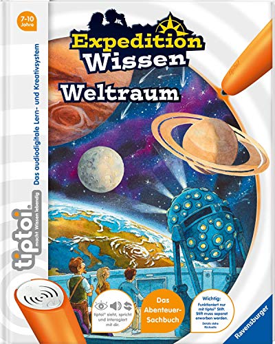 tiptoi Ravensburger Set: Weltraum - Das Abenteuer-Sachbuch (Expedition Wissen, Kinderbuch) + 00110 Stift, Lernspielzeug für Kinder