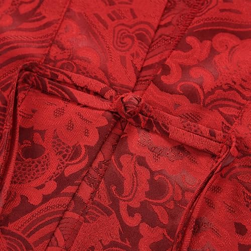 Image of Mens Japanese Kimono Cardigan Cotton Linen Haori Fashion 3 /4 Sleeve Yukata | Shawl Collar Kimono Jacket Robe Embroidery Patchwork Happi Coat Tie Pockets Lightweight Outerwear Daily Casual All Seasons