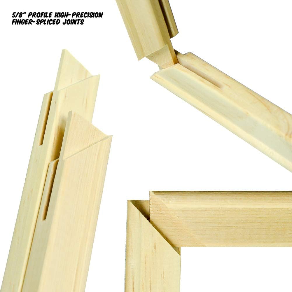 Markin Arts Vogue Swedish Pinewood Acid/Discoloration Free 100% Cotton Medium Weight 10oz Triple Titanium Acrylic Gesso Primed Vertical Horizontal Art Stretched Canvas Oil Paint 12x24" 2-Pack