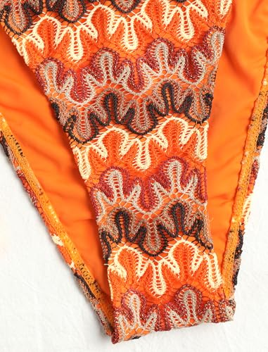 Image of ZAFUL 2 Piece Triangle Bikini for Women Knitted Rope Halter Bikini Sets Sexy Bathing Suit Side Tie Swimsuits Beachwear