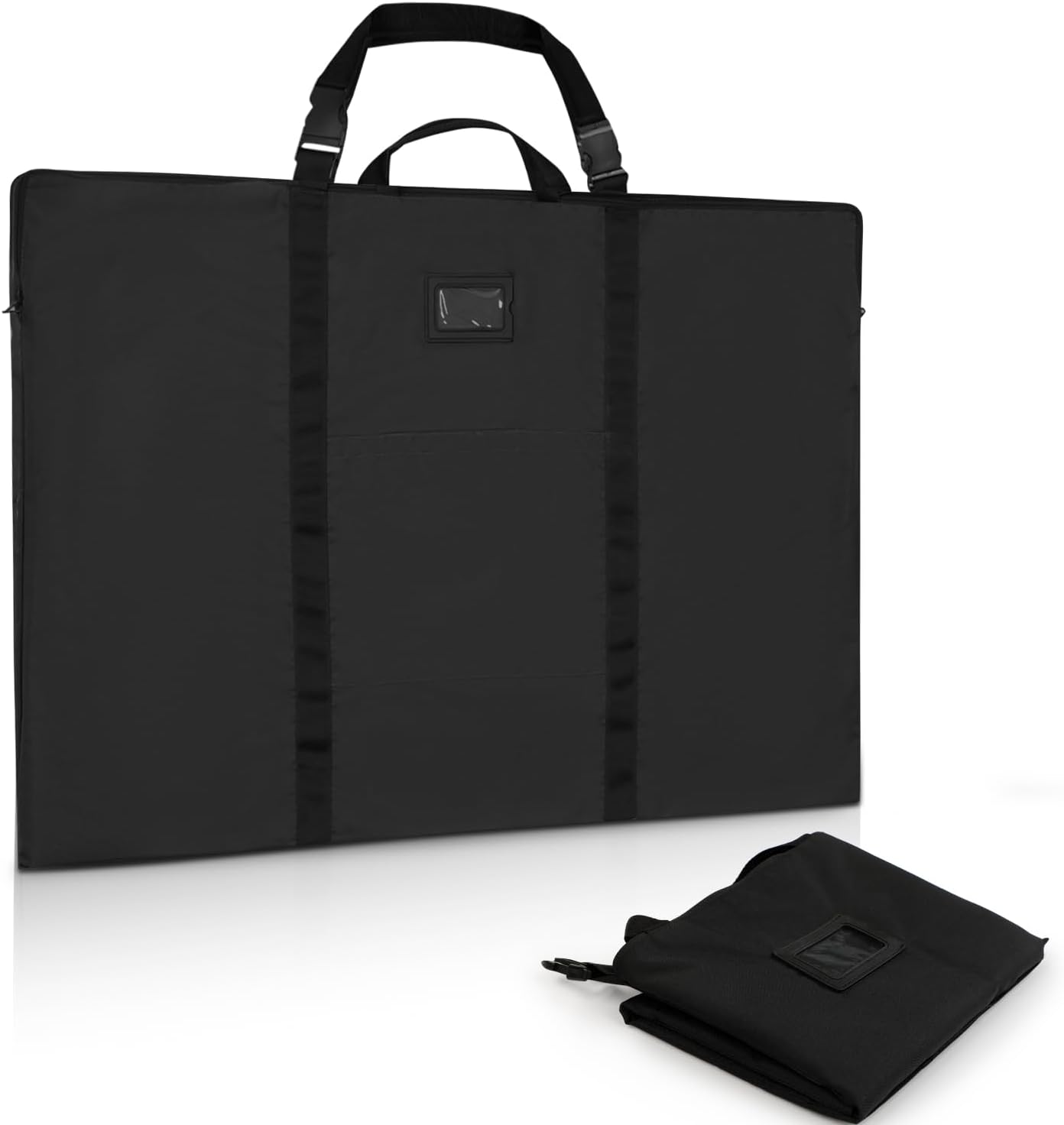 BERYA Large Size Art Portfolio Bag with Nylon Shoulder, 24 x 36 inches Light Weight Poster Storage Bag Board Holder with Handle and Zipper for Poster, Sketching and Drawing (black)