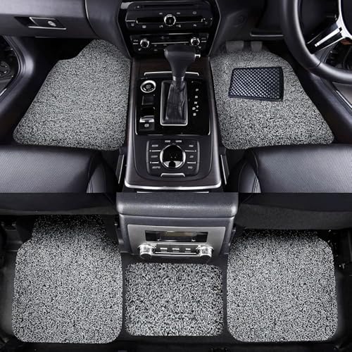 Image of CARNEST Premium Grass PVC Mats, 12mm Thickness, 100% Waterproof and Dustproof Car Floor Foot Mats, Universal Fit in All Cars, Complete Set of 5 Piece Compatible for (Wagon R 2010-2018-GREY)