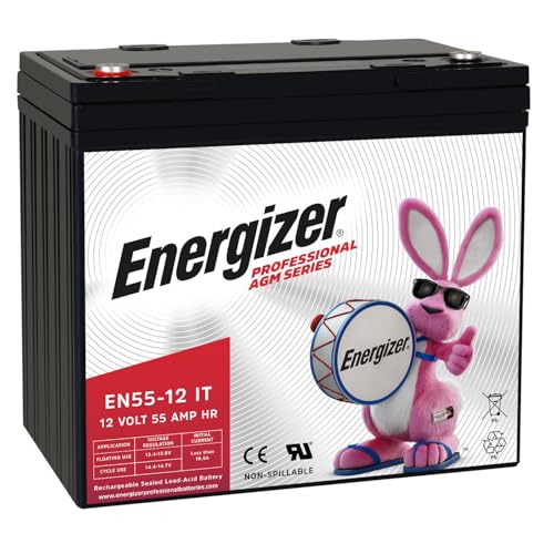 Image of Energizer EN55-12IT, 12 Volt 55 Amp Hr, Long Lasting Sealed Lead Acid AGM Rechargeable Battery Ideal For Use In Electric Scooters, Wheelchairs, Emergency Lighting, Backup Power, and more