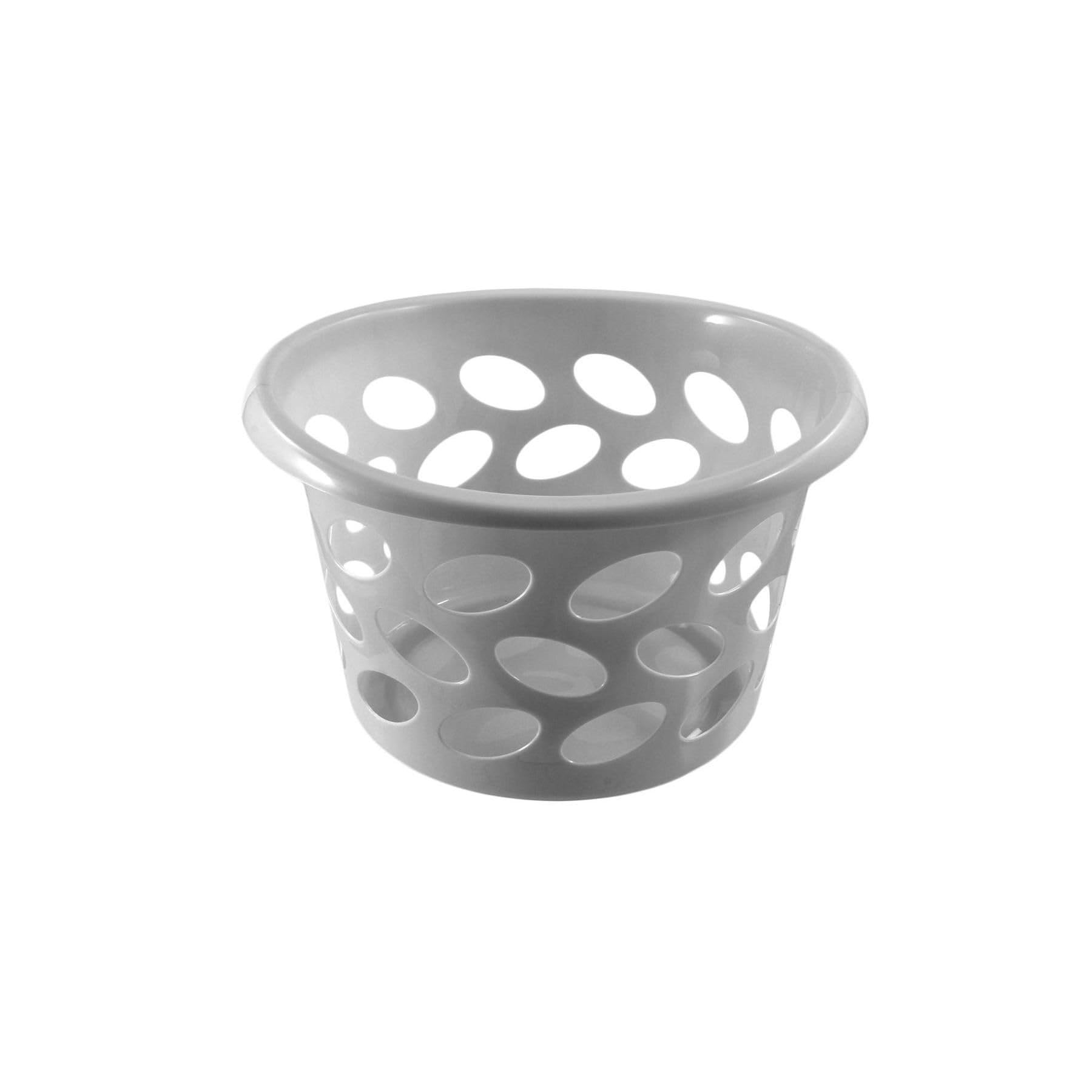 Round Laundry Basket Platinum 26x45x45cm - Ample Capacity, Durable Construction, Easy Handling - Household, Organiser Plastic Decor Room