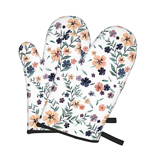 Flower White Oven Mitts Heat Resistant Glove For Women Cooking Baking Grilling Bbq Microwave #TOP1