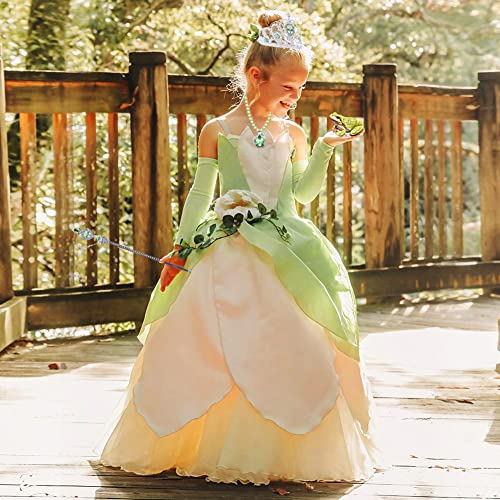 Disfraz princesa Tiana para niñas 5-6 años con accesorios miniatura 3