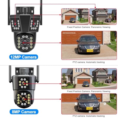 Cámara de seguridad 6K contra robos: vigilancia PTZ inteligente con tres lentes y tarjeta 64G 3
