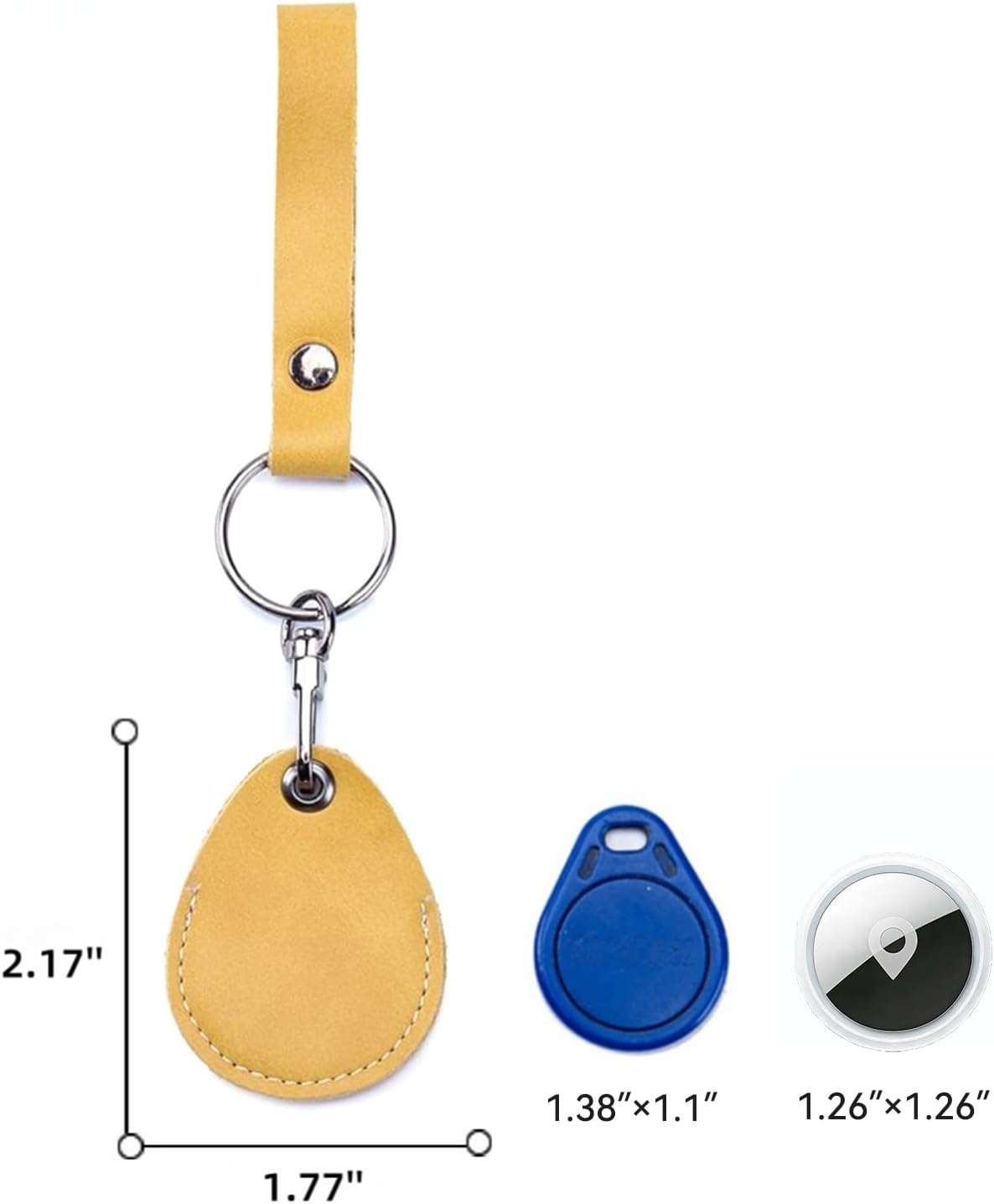 Temvue RFID Key Fob Holder Access Card Holder Leather Key Chains,NFC Smart Tag, RFID Key Fob Protector Common image 3