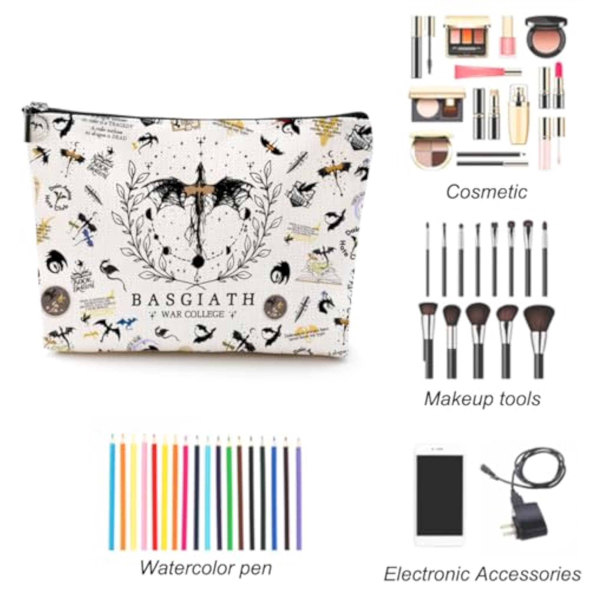 Fourth Wing Merch Makeup Bag for Book Lovers