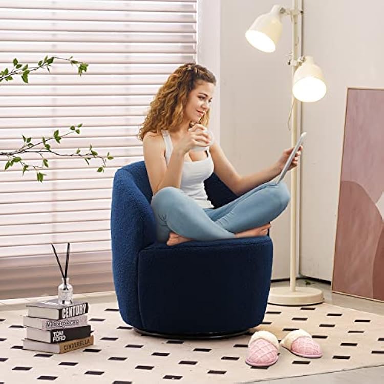 Small Swivel Chair in Cream Boucle for Living Room Kenya Ubuy