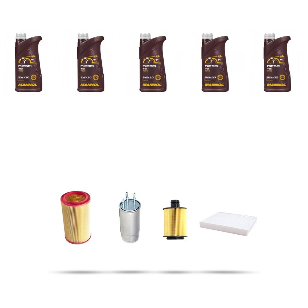Kit tagliando 4 FILTRI e 5L OLIO M compatibile con Lancia Delta III (844) 1.6 Multijet 88kw dal 2008