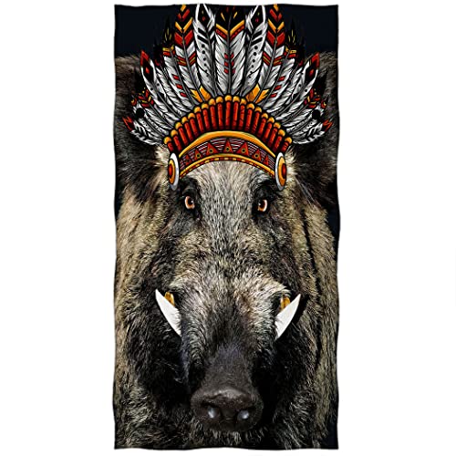Violetpos Serviette de bain indien Sanglier gris indien Sanglier gris indien serviette de plage 70 cm x 140 cm Cover