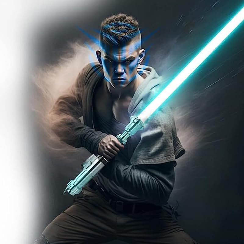 Miniatura 6 de ZIASABERS Sable de luz, sable de luz con sables de luz de empuñadura de metal realistas, sable de duelo pesado con control de movimiento de giro