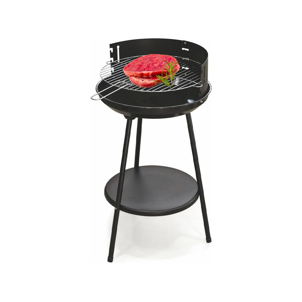 Avilia Barbecue Tondo 44x76x76cm con Griglia Rimovibile 39cm, Acciaio Inox, Manici Pieghevoli, Facile da Trasportare e Riporre, Sicuro e Resistente