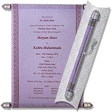 Scroll Invitations, Scroll Wedding Invitations, Wedding Scrolls (10 pcs) (Purple)