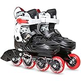DXIUMZHP Inliner Kleines Mädchen Roller Inline Skates, Männer Und Frauen Anfänger Inline-Rollschuhe, Abnehmbares Futter (Color : Black, Size : US4-6)
