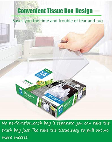 Feiupe 1.6 Gallon Clear Trash Bag With Handle Small Garbage Bag Trash Can Liner,120 Counts(1.6 Gallon) #TOP2