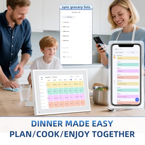 Calendar Digital 10.1 Inch, Digital Frame Combined Smart Touch Screen Electronic Wall Planner Family Organizer Chore for Family Schedules Gift for Mother Mom Women Grandpa - Image 5