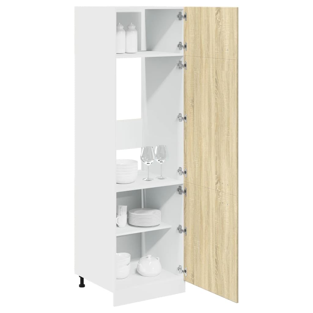 Genérico Armario frigorífico Lyon de Roble Sonoma, 60 x 57 x 207 cm, Madera de ingeniería,Mobiliario,Armarios y Almacenamiento,Armarios de Cocina,849626