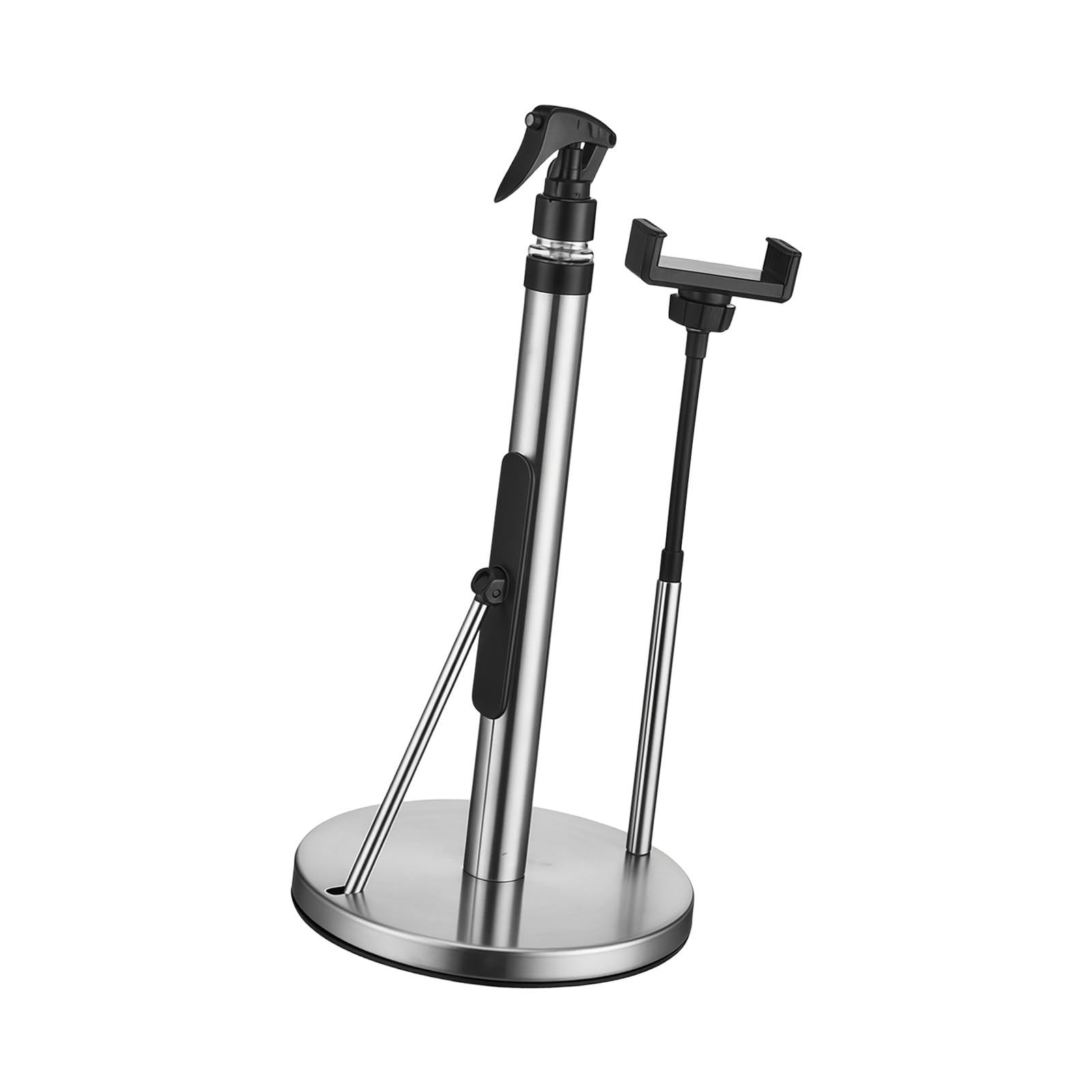 Stainless Steel Kitchen Paper Towel Holder Stand Kitchen Roll Holder with Weighted Base for Countertops and Cabinet Bathroom Tissue Paper Dispenser