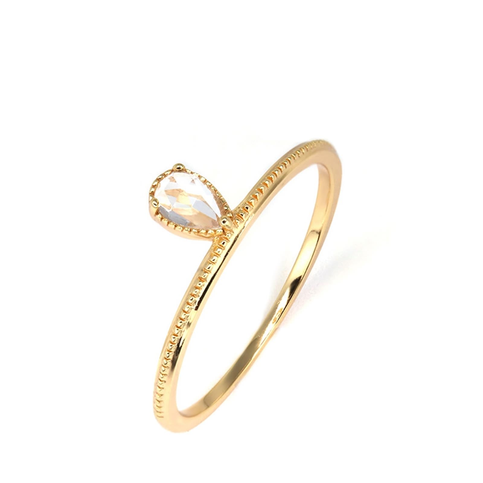 Alianzas de oro amarillo de 9 K/14 K/18 K con gotas de moissanita y forma solitaria