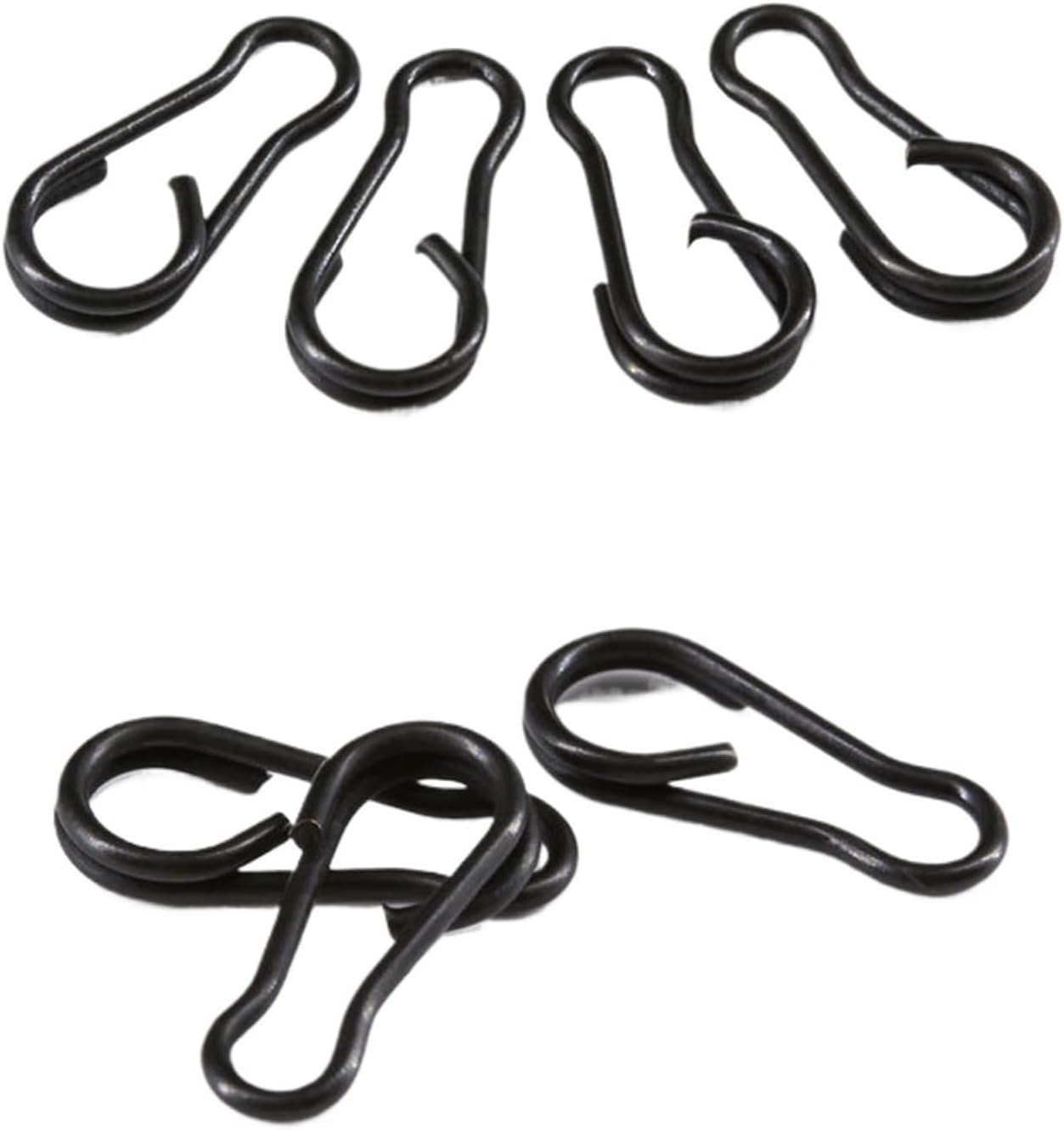 Speed Clips for Fishing Lures 320pcs Carp Fishing Rolling Swivels Matte Long Body Quick Change Swivel with Ring Snap Connector Accessories