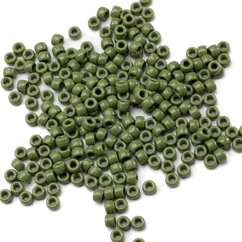 Image of Gxueshan 1000 Pcs Acrylic Pony Beads 6x9mm Bulk for Bracelet Necklace Jewelry Making Earring Hair Braiding Kandi Beads