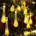 Solar Outdoor String Lights, Satu Brown 36ft 60 LED Fairy Water Drop Lights Decorative Lighting for Home, Garden, Patio, Yard, Christmas Tree, Parties (Warm White)