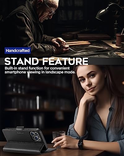 Aicase For Iphone 13 Pro Wallet Case With [Rfid Blocking] Leather Flip Folio Strong Magnetic Closure Protective Cover Credit Card Holder Kickstand Men Women For Iphone 13 Pro 6.1"_2 Black #TOP5