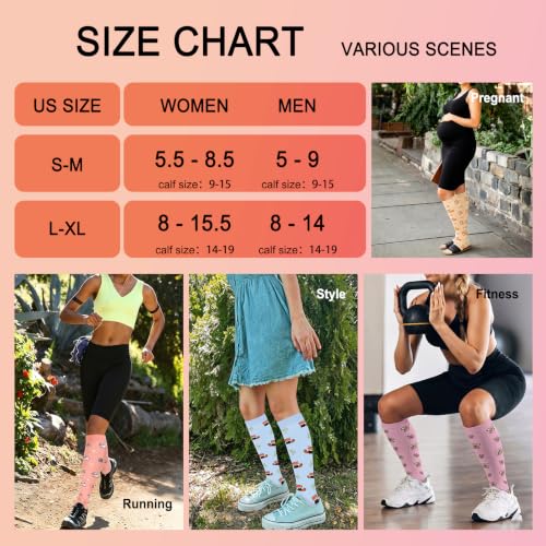 Image of 4 Pairs Compression Socks for Women Circulation-Best Support for Nurses,Running,Athletic,Travel