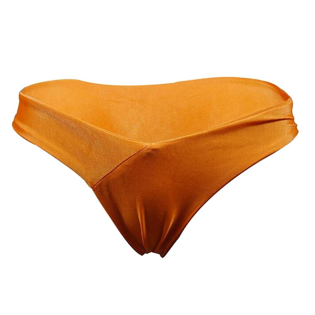 Womens Low-Rise Thong T-Back Pearls Bottom G-String Underwear Dark Orange M-image-43