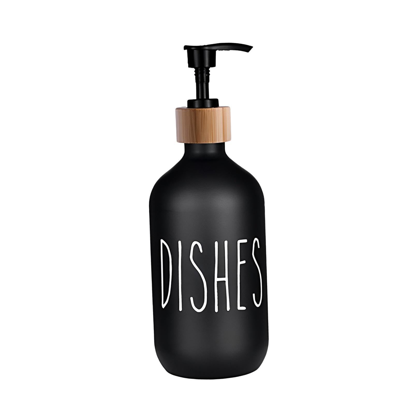 PIXZCSA Practical Soap Lotion Dispenser Waterproof Aesthetically Pleasing 500ml Pump Bottles Refillable Bottle Bathroom Pump Bottles For Liquids Empty, Black Dishes, 7x21.6cm
