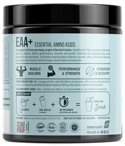 Image of Sparkfusion 8500 mg Eaa+ & 6000mg Bcaa (300 gm) Essential Amino Acids | Pre /Intra Workout and Muscle Growth & Recovery | All 9 Essential Amino Acid EAA Powder (Black Berry)