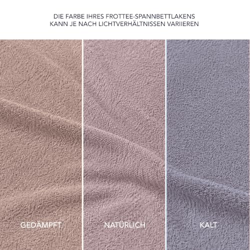 Dreamzie Spannbettlaken 90x200 Hellrosa - Frottee 80% Baumwolle, Oeko-Tex – Ansicht 6