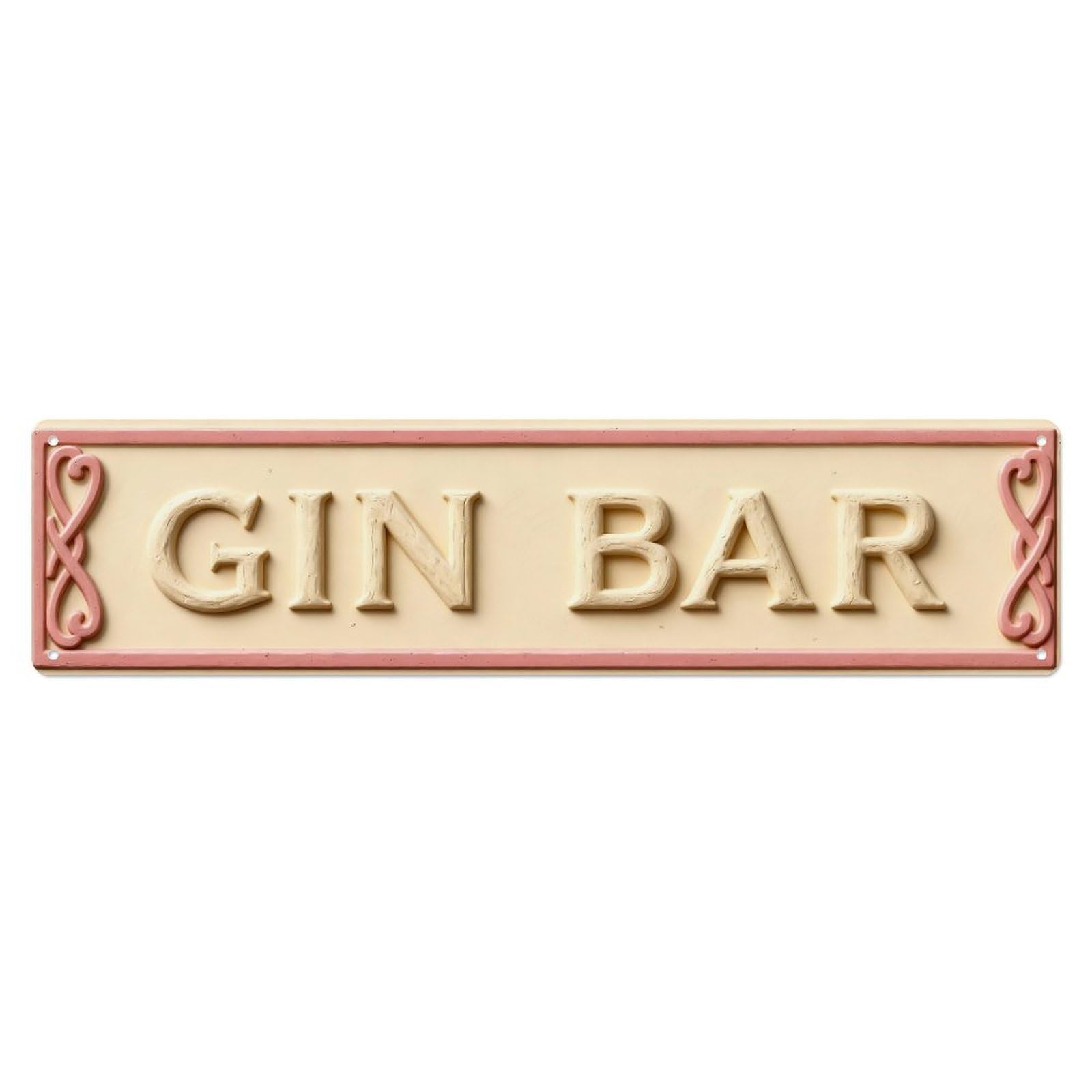 Gin Bar Sign Pattern Metal Tin Sign Plaque
