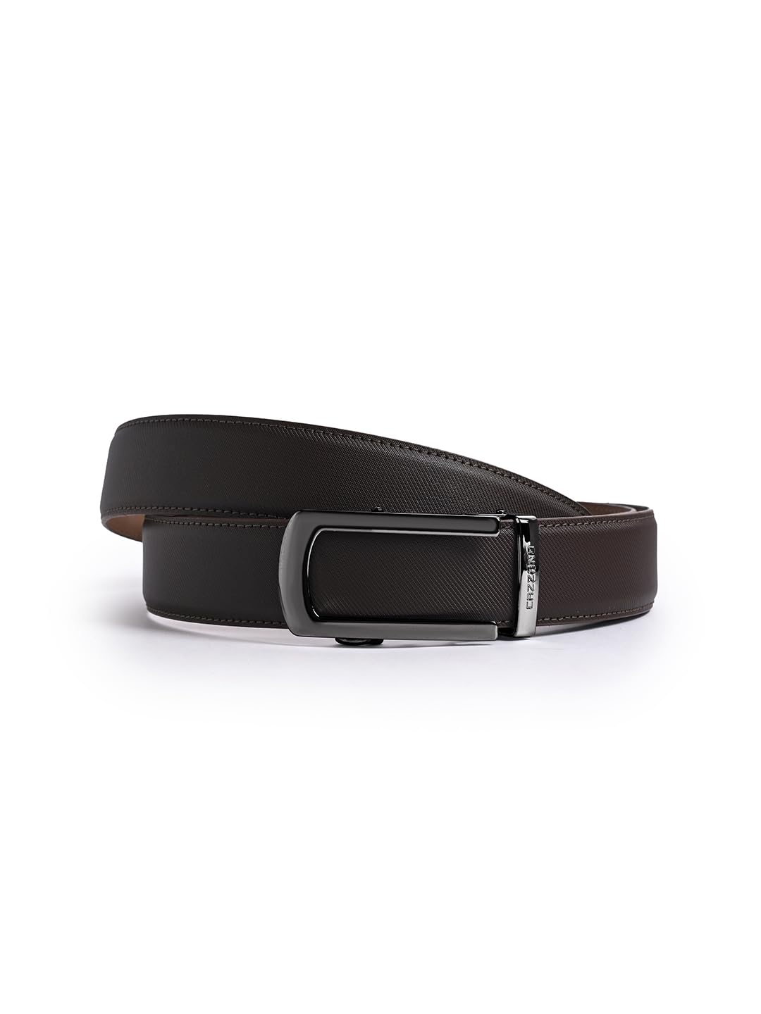 cazzano Men's Leather Belt With Buckle Closure Solid Brown-picture-24
