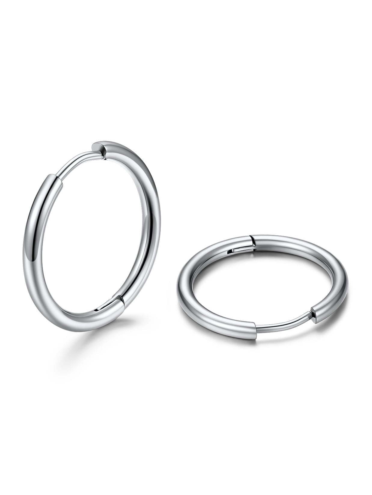 U7 Huggie Creolen für Damen Herren mini Hoop Ohrringe 8/10 / 12/14 /16 mm Chunky kleine Kreolen Edelstahl Ohrschmuck Accessoire