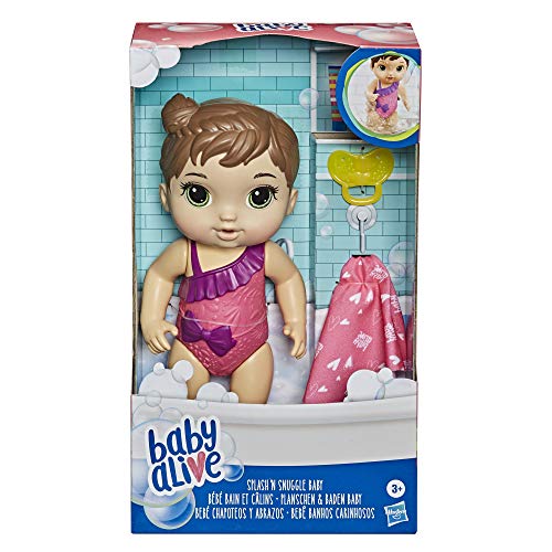 Baby Alive Splash'n Snuggle Baby Brown Hair Doll for Water Play, with Accessories… by Baby Alive - Used condition - US$22.72
