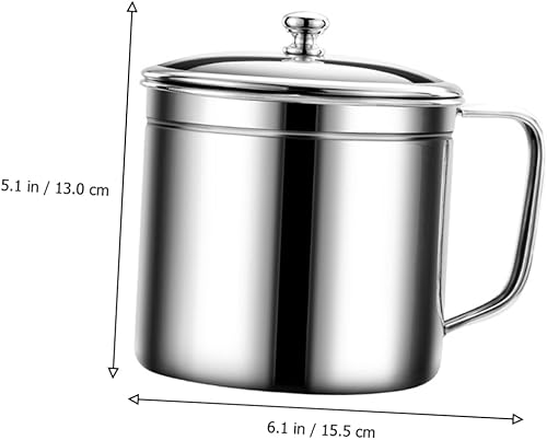 Miniatura 9 de Cocinar 1 unid recipiente de grasa de acero inoxidable recipiente de grasa contenedor de grasa Contenedor de líquido Contenedor de grasa de tocino